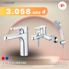 Khuyến mãi ưu đãi - Vòi lavabo Nóng Lạnh + Sen tắm Nóng Lạnh - B570CU + S573C