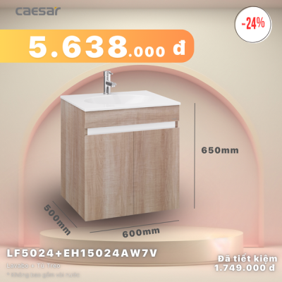 Khuyến mãi ưu đãi - Lavabo + Tủ treo - LF5024 + EH15024AW7V