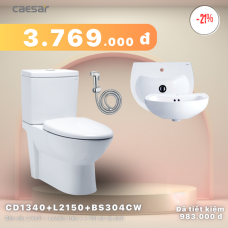 Khuyến mãi bàn cầu + Lavabo treo + Vòi xịt Xi - CD1340 + L2150 + BS304CW