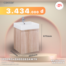 Khuyến mãi ưu đãi - Lavabo + tủ treo - LF5263 + EH05263AW7V