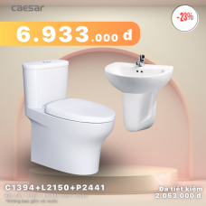 Khuyến mãi ưu đãi - Bàn cầu một khối + Lavabo + Chân treo - C1394 + L2150 + P2441