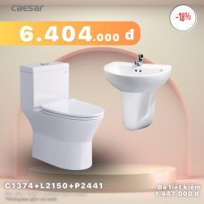 Khuyến mãi ưu đãi - Bàn cầu một khối + Lavabo + Chân treo - C1374 + L2150 + P2441