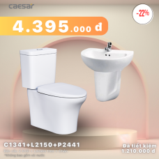 Khuyến mãi ưu đãi - Bàn cầu hai khối + Lavabo + Chân treo - CD1341 + L2150 + P2441